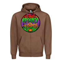 Chestnut halloween round earrings 2 Zipper Hoodie - BundleAndBundleShop