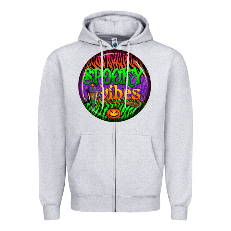 Halloween Round Earrings 2 Zipper Hoodie by BundleAndBundleShop | Teevron