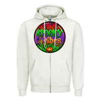 Oatmeal Heather halloween round earrings 2 Zipper Hoodie - BundleAndBundleShop