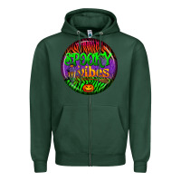 Sports Green halloween round earrings 2 Zipper Hoodie - BundleAndBundleShop