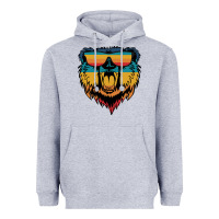 Heather Grey Retro bear Heavyweight Hoodie - Bettercallsaul