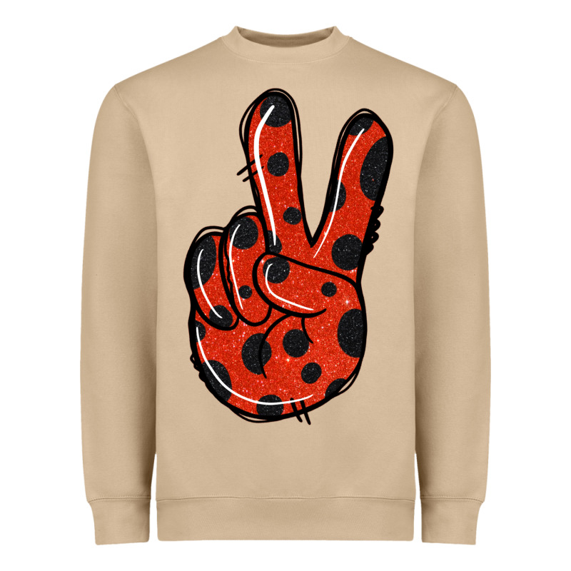 Ladybug Peace Sign Heavyweight Sweatshirt by Jasminsmagicworld | Teevron