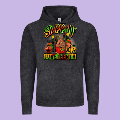 Steppin' Into Juneteenth Black Girl Sneakers Vintage Hoodie Designed By Ranaportraitstore