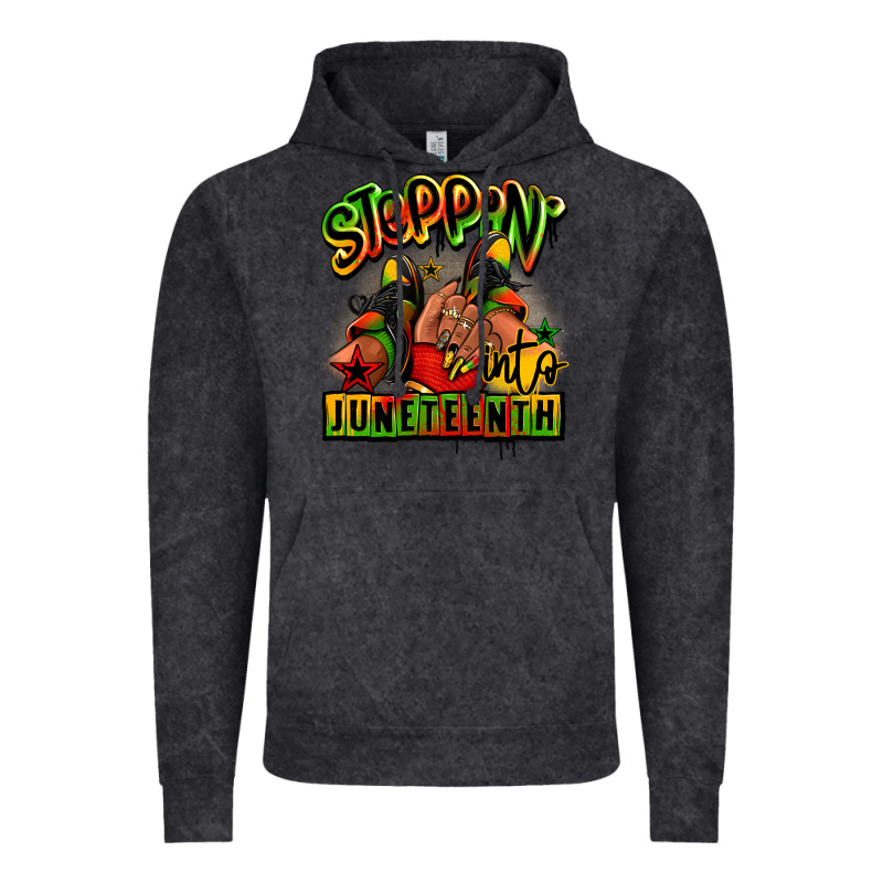 Steppin' Into Juneteenth Black Girl Sneakers Vintage Hoodie by RanaPortraitStore | Teevron