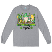 Heather Grey shenanigans squad gnomes st. patricks day Long Sleeve Tee - MaliasSmallBusiness