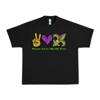 Black peace love mardi gras Urban Heavy Tee - Jasminsmagicworld