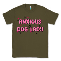 Army Green anxious dog lady Classic Tee - MaliasSmallBusiness