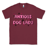 Burgundy anxious dog lady Classic Tee - MaliasSmallBusiness