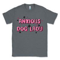 Charcoal Heather anxious dog lady Classic Tee - MaliasSmallBusiness