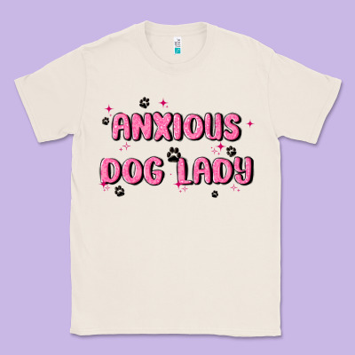 Anxious Dog Lady Classic Tee Designed By Maliassmallbusiness