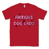 Red anxious dog lady Classic Tee - MaliasSmallBusiness