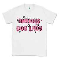 White anxious dog lady Classic Tee - MaliasSmallBusiness