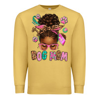 Antique Gold Afro Messy Bun Dog Mom Premium Sweatshirt - texasbilliewilder