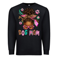 Black Afro Messy Bun Dog Mom Premium Sweatshirt - texasbilliewilder