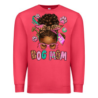 Cardinal Afro Messy Bun Dog Mom Premium Sweatshirt - texasbilliewilder