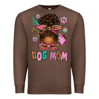 Chestnut Afro Messy Bun Dog Mom Premium Sweatshirt - texasbilliewilder