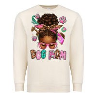 Sandshell Afro Messy Bun Dog Mom Premium Sweatshirt - texasbilliewilder