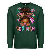 Sports Green Afro Messy Bun Dog Mom Premium Sweatshirt - texasbilliewilder