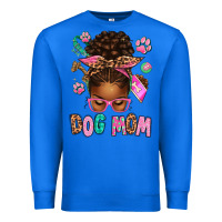 True Royal Afro Messy Bun Dog Mom Premium Sweatshirt - texasbilliewilder