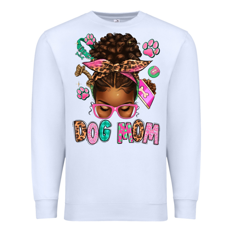 Afro Messy Bun Dog Mom Premium Sweatshirt by texasbilliewilder | Teevron