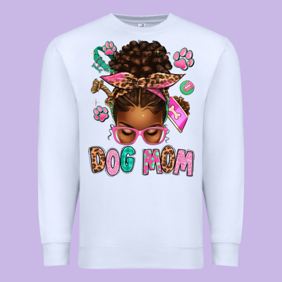 Afro Messy Bun Dog Mom Premium Sweatshirt Designed By Texasbilliewilder