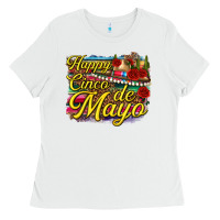 White Happy Cinco de Mayo Ladies Tee - texasbilliewilder