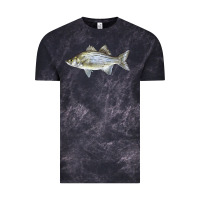 Cloud Black White Bass Fish Illustrations Vintage Tee - LillyAllenDesigns