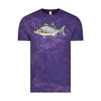 Cloud Purple White Bass Fish Illustrations Vintage Tee - LillyAllenDesigns