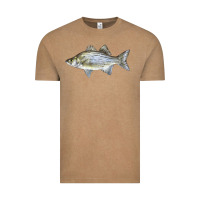 Vintage Coffee White Bass Fish Illustrations Vintage Tee - LillyAllenDesigns