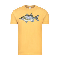 Vintage Mustard White Bass Fish Illustrations Vintage Tee - LillyAllenDesigns