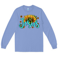 Colony Blue jesus sunflower Long Sleeve Tee - JahusDesignShop