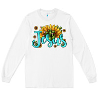 White jesus sunflower Long Sleeve Tee - JahusDesignShop