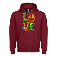 Burgundy love halloween Zipper Hoodie - BundleAndBundleShop