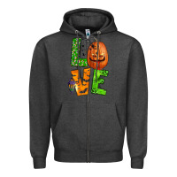 Charcoal Heather love halloween Zipper Hoodie - BundleAndBundleShop