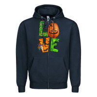 Navy love halloween Zipper Hoodie - BundleAndBundleShop