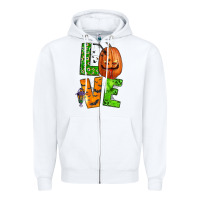 White love halloween Zipper Hoodie - BundleAndBundleShop