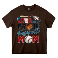 Chocolate Brown loud and proud baseball mom Heavy Core Tee - Zillion Design Studio