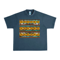 Midnight Navy sunflowers leopard cowhide turquoise Urban Heavy Tee - BarkalooDesign