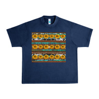 Navy sunflowers leopard cowhide turquoise Urban Heavy Tee - BarkalooDesign