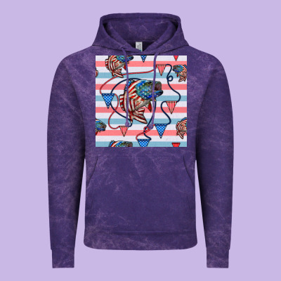American Flag Bass Vintage Hoodie Designed By Bundleandbundleshop