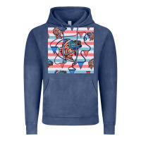 Vintage Denim american flag bass Vintage Hoodie - BundleAndBundleShop
