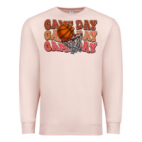 Pale Pink Game day game day game day Basketball Premium Sweatshirt - NancyCooperArtShop
