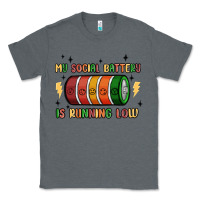 Charcoal Heather social battery Classic Tee - MaliasSmallBusiness