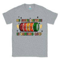 Heather Grey social battery Classic Tee - MaliasSmallBusiness