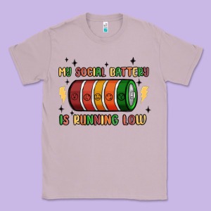 Social Battery Classic Tee Designed By Maliassmallbusiness