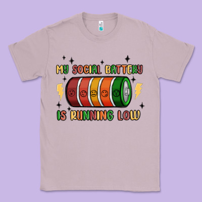 Social Battery Classic Tee Designed By Maliassmallbusiness