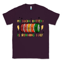 Plum social battery Classic Tee - MaliasSmallBusiness