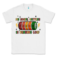 White social battery Classic Tee - MaliasSmallBusiness
