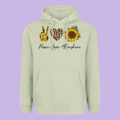 Peace Love Sunshine Heavyweight Hoodie Designed By Bettercallsaul