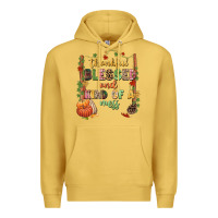 Antique Gold Thankful blessed and kind of a mess Premium Hoodie - NancyCooperArtShop